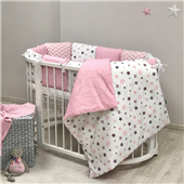 Бортики для круглых кроваток Baby Design Stars розовый + простынь Маленькая Соня