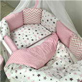 Бортики для круглых кроваток Baby Design Stars розовый + простынь Маленькая Соня