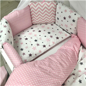 Бортики для круглых кроваток Baby Design Stars розовый + простынь Маленькая Соня