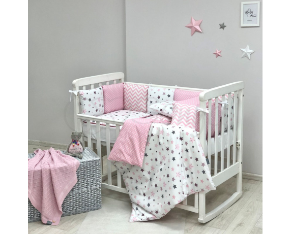 Комплект Baby Design Stars розовый (6 предметов) Маленькая Соня