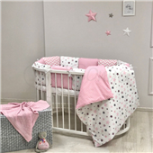 Комплект Baby Design Stars розовый (6 предметов) для круглых кроваток Маленькая Соня