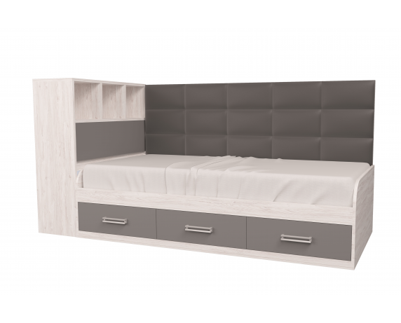 Кровать Элли с коробом для белья Аляска MebelKon 90x190