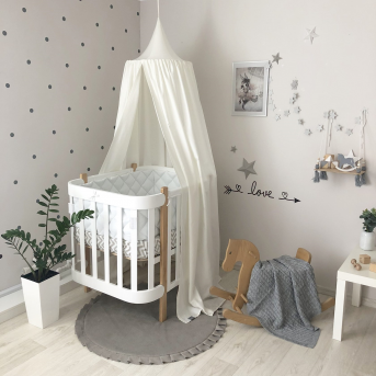 Бортики стеганые к кроватке Sleepy Мама Уложила белый