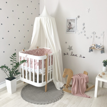 Бортики стеганые к кроватке Sleepy Мама Уложила розовый