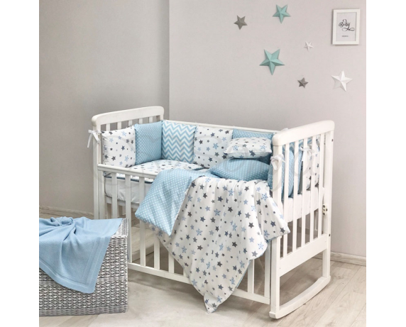 Комплект Baby Design Stars серо-голубой (6 предметов) Маленькая Соня