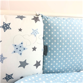 Бортики Baby Design Stars серо-голубой + простынь Маленькая Соня