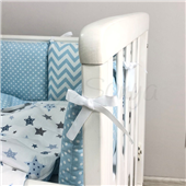 Бортики Baby Design Stars серо-голубой + простынь Маленькая Соня