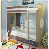 Кровать-чердак со столом Клайпеда Fmebel 80x190