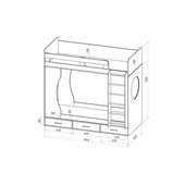 Кровать-чердак со столом Клайпеда Fmebel 80x190