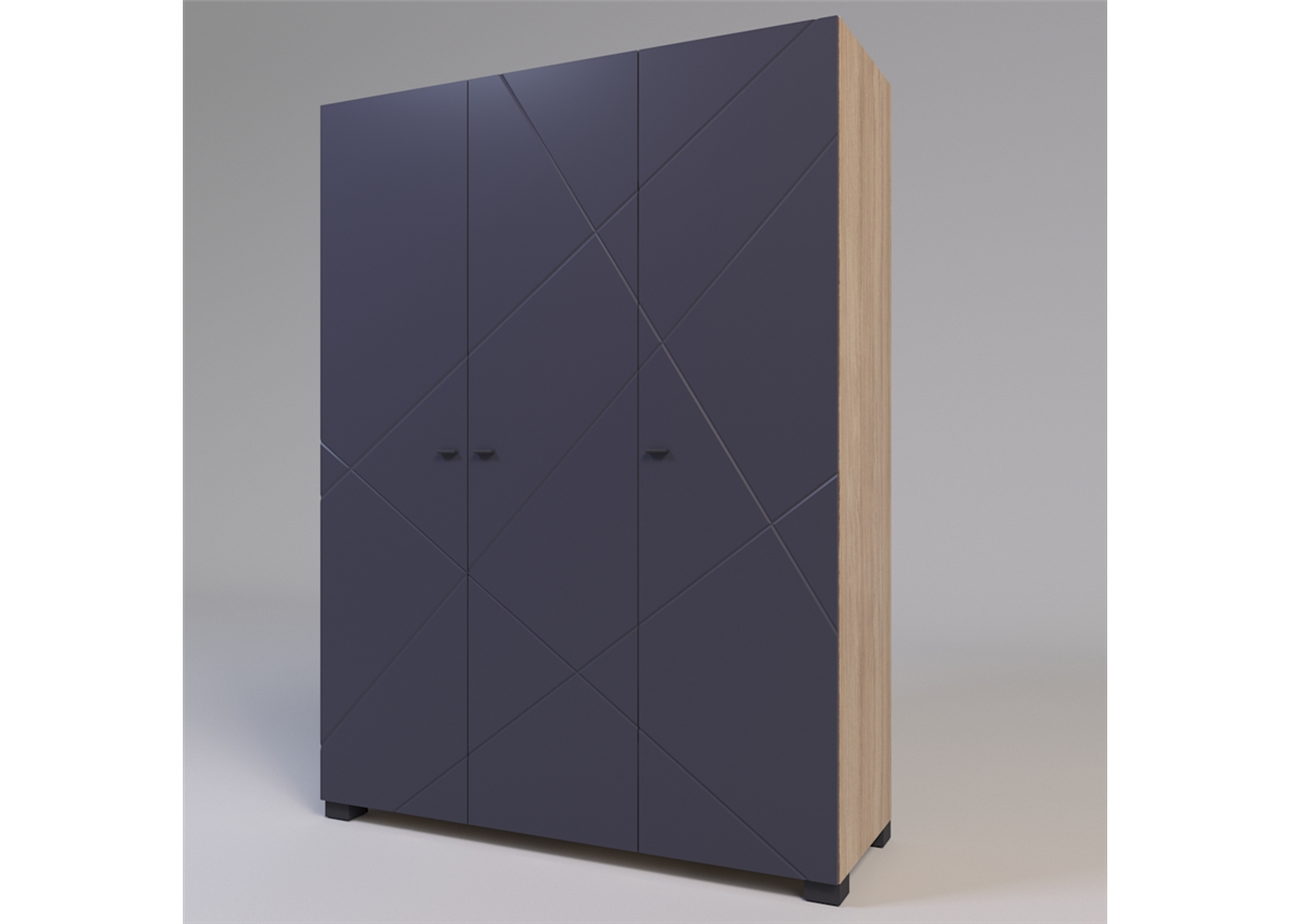 Шкаф трехстворчатый Х-Скаут Санти Мебель 1500х530х2020 графит