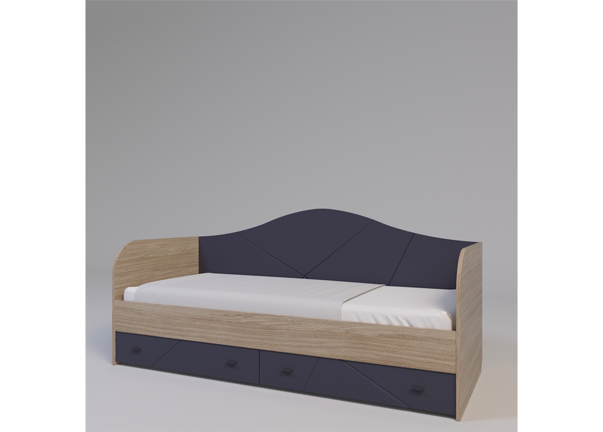 Кровать с ящиками Х-Скаут Санти Мебель графит 90x200