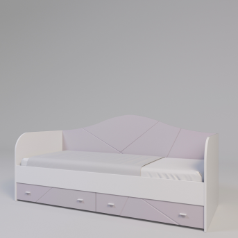 Кровать с ящиками Х-Скаут Санти Мебель розовый 90x200