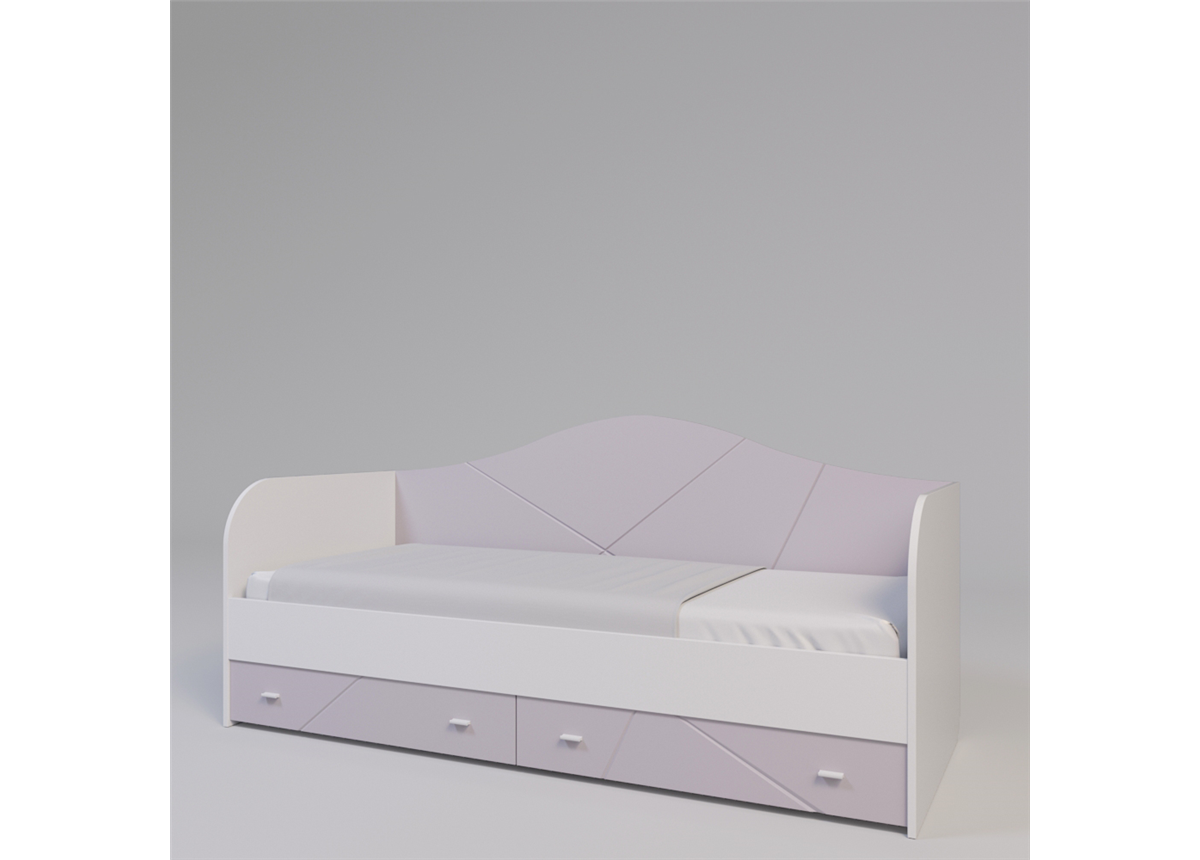 Кровать с ящиками Х-Скаут Санти Мебель розовый 90x200