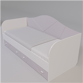 Кровать с ящиками Х-Скаут Санти Мебель розовый 90x200