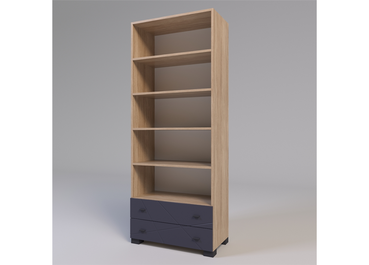 Стеллаж открытый Х-Скаут Санти Мебель 800х430х2020 графит