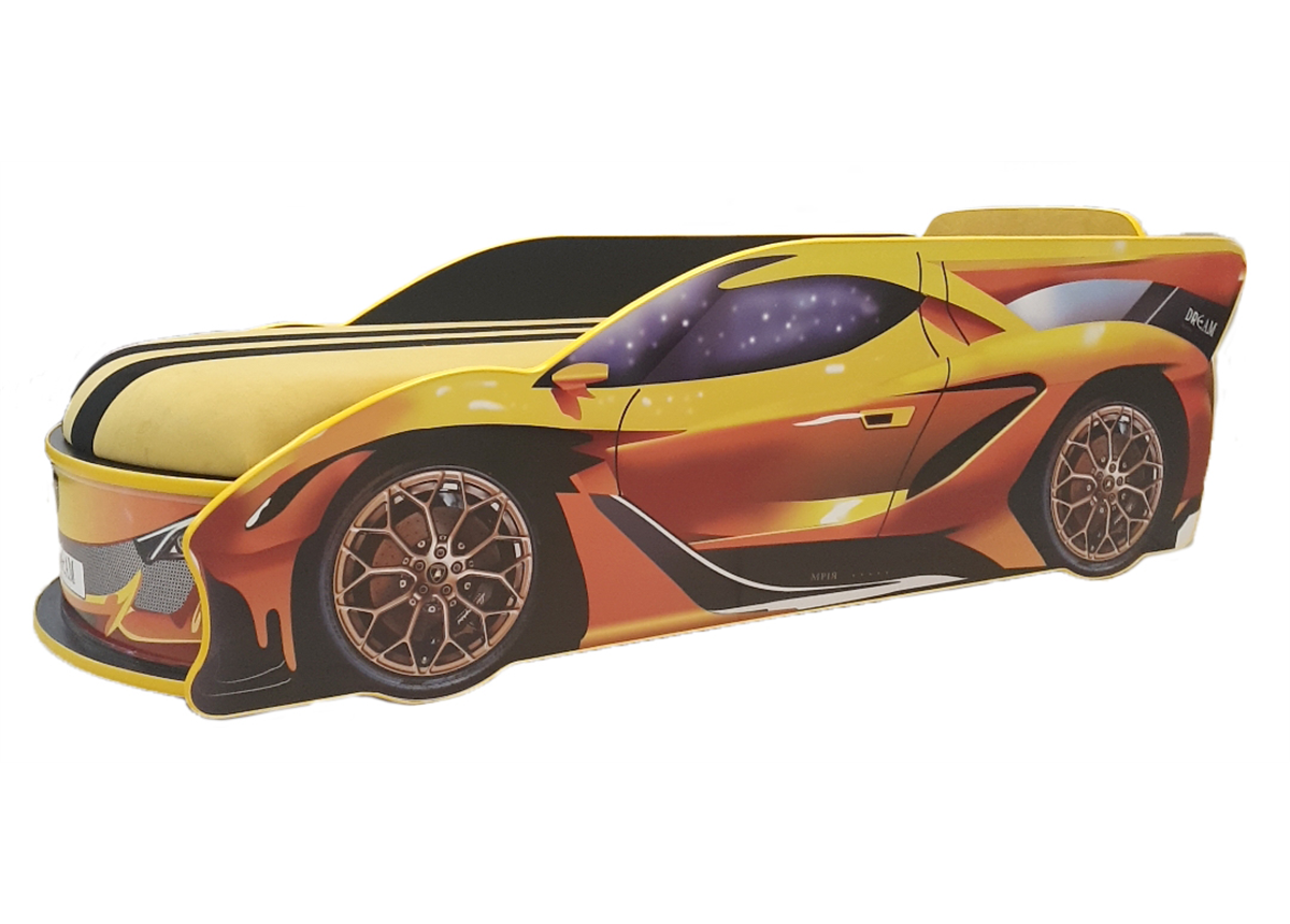 Кровать-машинка Lamborghini с подъемным механизмом и матрасом MebelKon 80х180