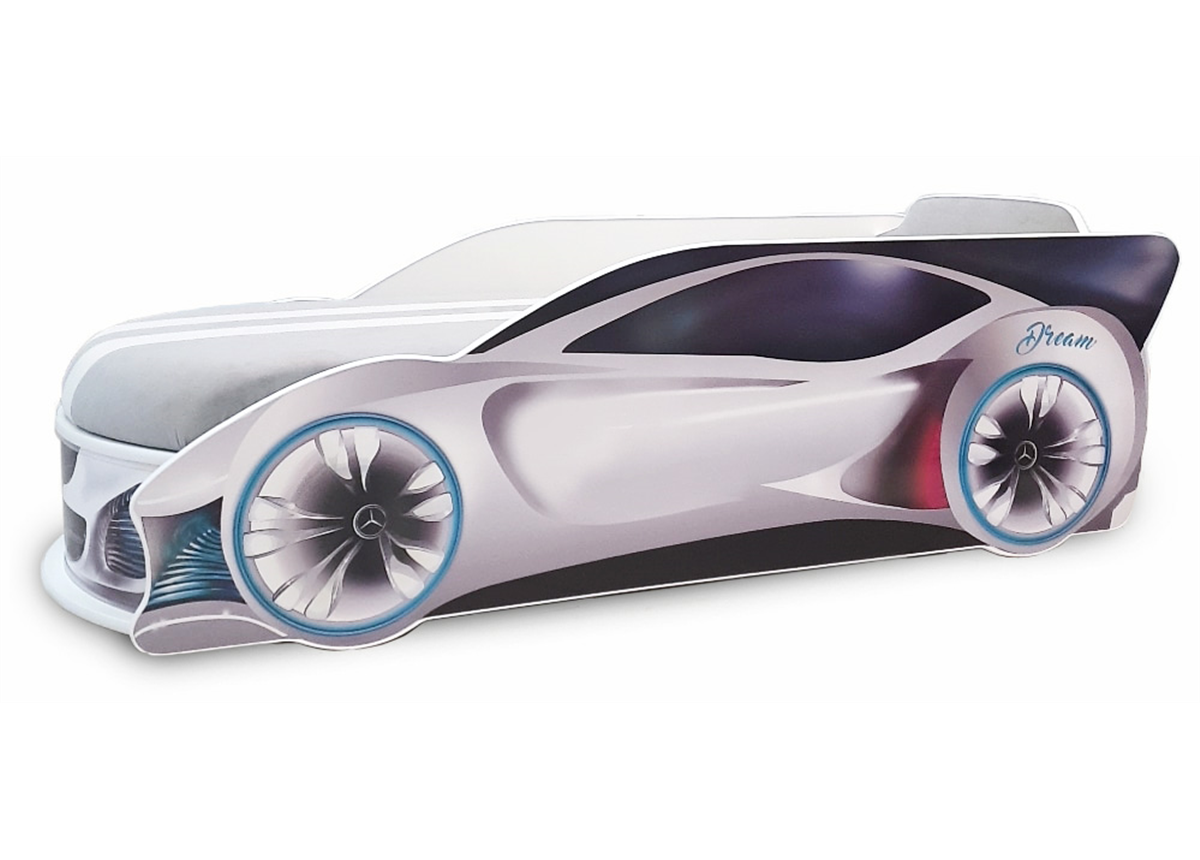 Кровать-машинка Mercedes Dream с подъемным механизмом и матрасом MebelKon 80х180