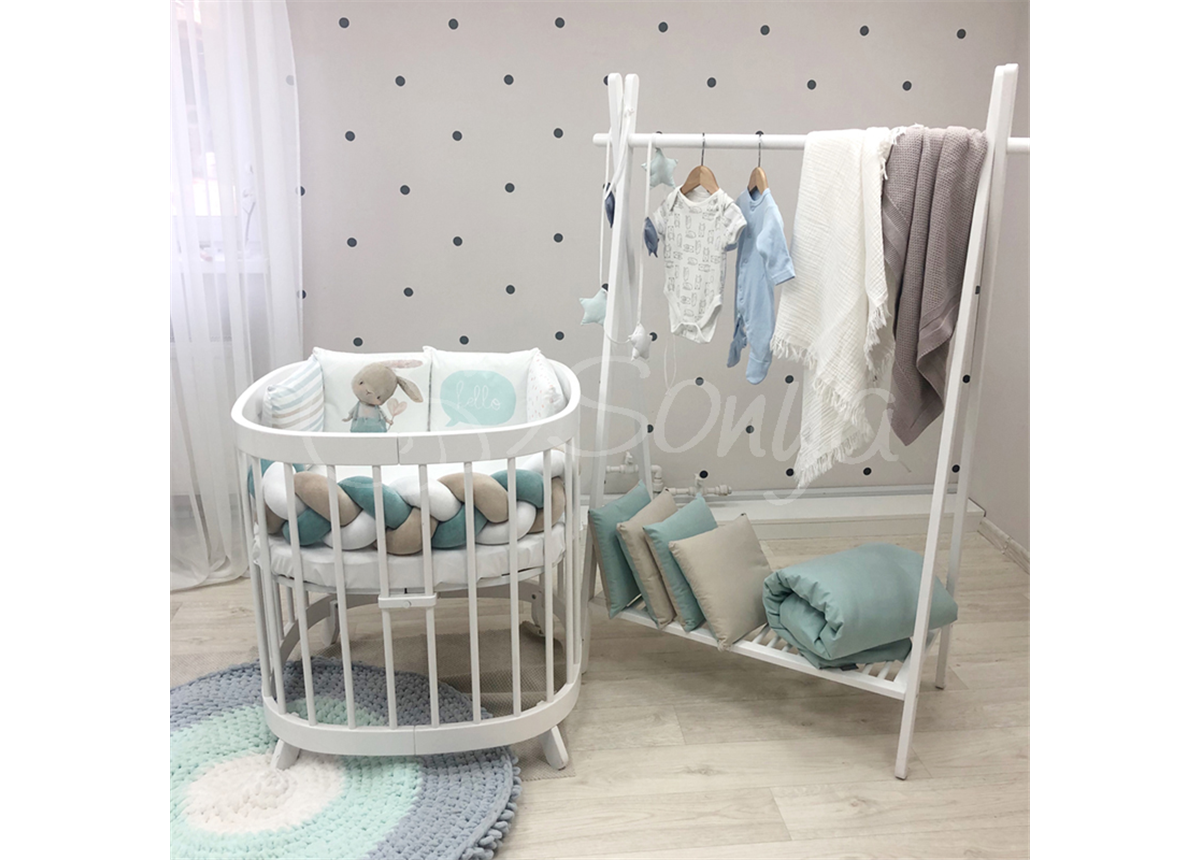 Комплект без балдахина Art Desing + бортик-коса Ку-ку Маленькая Соня для круглых кроваток