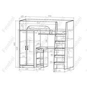 Кровать-чердак Барселона Fmebel 80х190