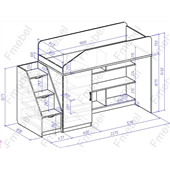 Кровать-чердак Неаполь Fmebel 80х180