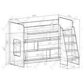 Кровать-чердак Копенгаген Fmebel 80х180