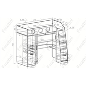 Кровать-чердак со столом Ванкувер Fmebel 