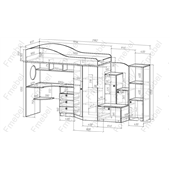 Кровать-чердак со столом Оттава Fmebel