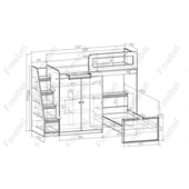 Двухъярусная кровать Огайо Fmebel 80x190