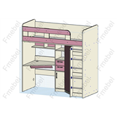 Кровать-чердак со столом Верона Fmebel 80x190