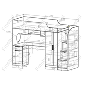 Кровать-чердак со столом Инсбрук Fmebel