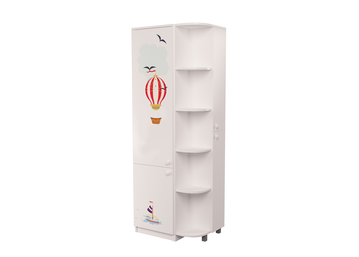 Пенал с эркером Путешествия MebelKon 211x80x50