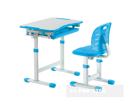Комплект Fundesk парта + стул трансформер Piccolino III BLUE FunDesk
