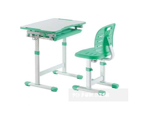 Комплект Fundesk парта + стул трансформер Piccolino III Green FunDesk