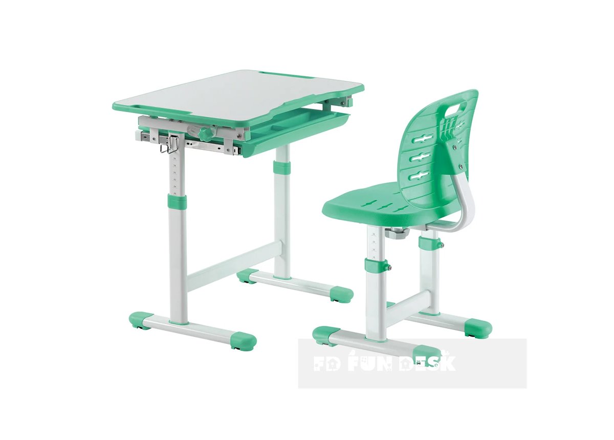 Комплект Fundesk парта + стул трансформер Piccolino III Green FunDesk