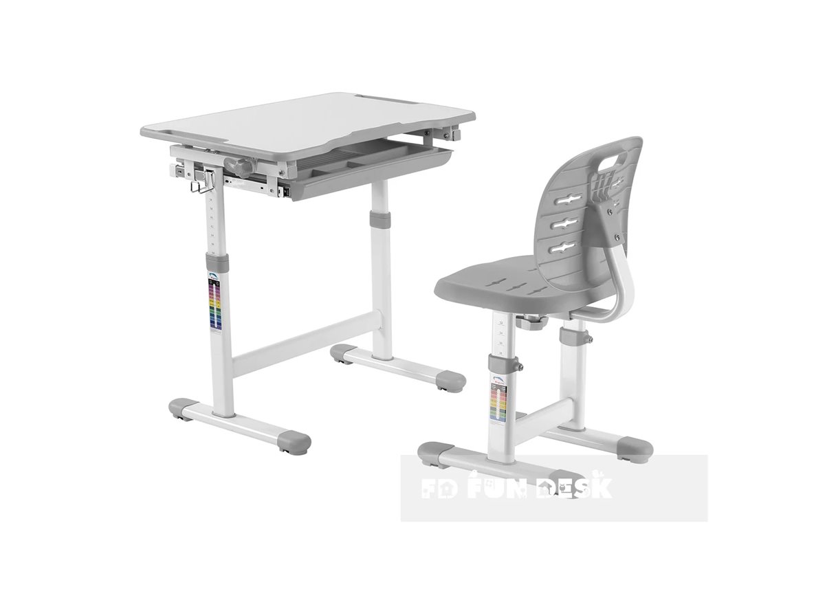 Комплект Fundesk парта + стул трансформер Piccolino III Grey FunDesk