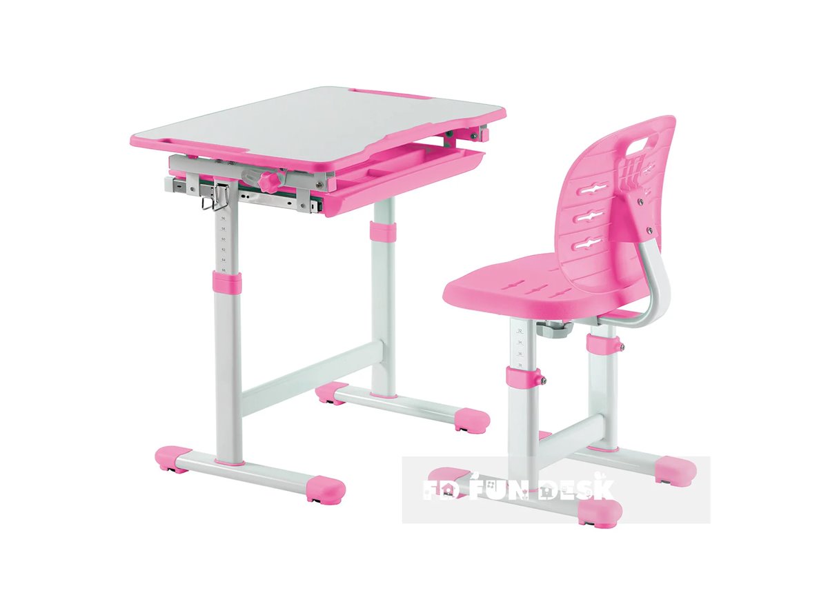 Комплект Fundesk парта + стул трансформер Piccolino III PINK FunDesk