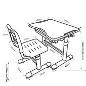 Комплект Fundesk парта + стул трансформер Sole Grey FunDesk