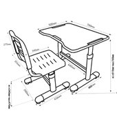 Комплект Fundesk парта + стул трансформер Sole II Grey FunDesk