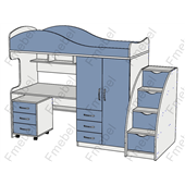 Кровать-чердак со столом Сидней Fmebel 
