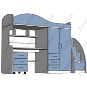 Кровать-чердак со столом Сидней Fmebel 