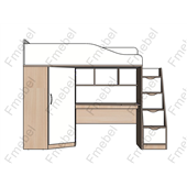 Кровать-чердак со столом Мидленд Fmebel 80x190