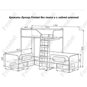 Двухъярусная трехместная кровать Луксор Fmebel 80x190