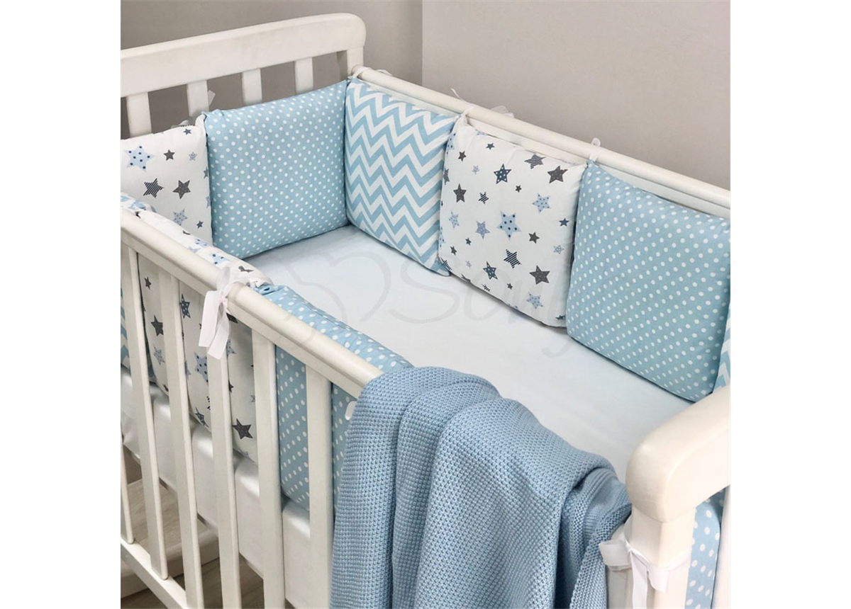 Сменные чехлы для бортиков Baby Design Stars Маленькая Соня голубой