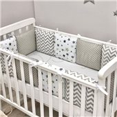 Сменные чехлы для бортиков Baby Design Stars Маленькая Соня серый