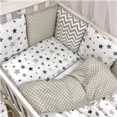 Сменные чехлы для бортиков Baby Design Stars Маленькая Соня серый