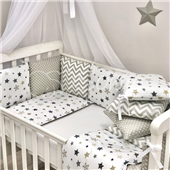 Сменные чехлы для бортиков Baby Design Stars Маленькая Соня серый