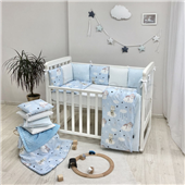 Сменные чехлы для бортиков Baby Design Коты в облаках Маленькая Соня голубой