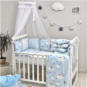 Сменные чехлы для бортиков Baby Design Коты в облаках Маленькая Соня голубой