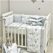 Сменные чехлы для бортиков Baby Design Коты в облаках Маленькая Соня серый