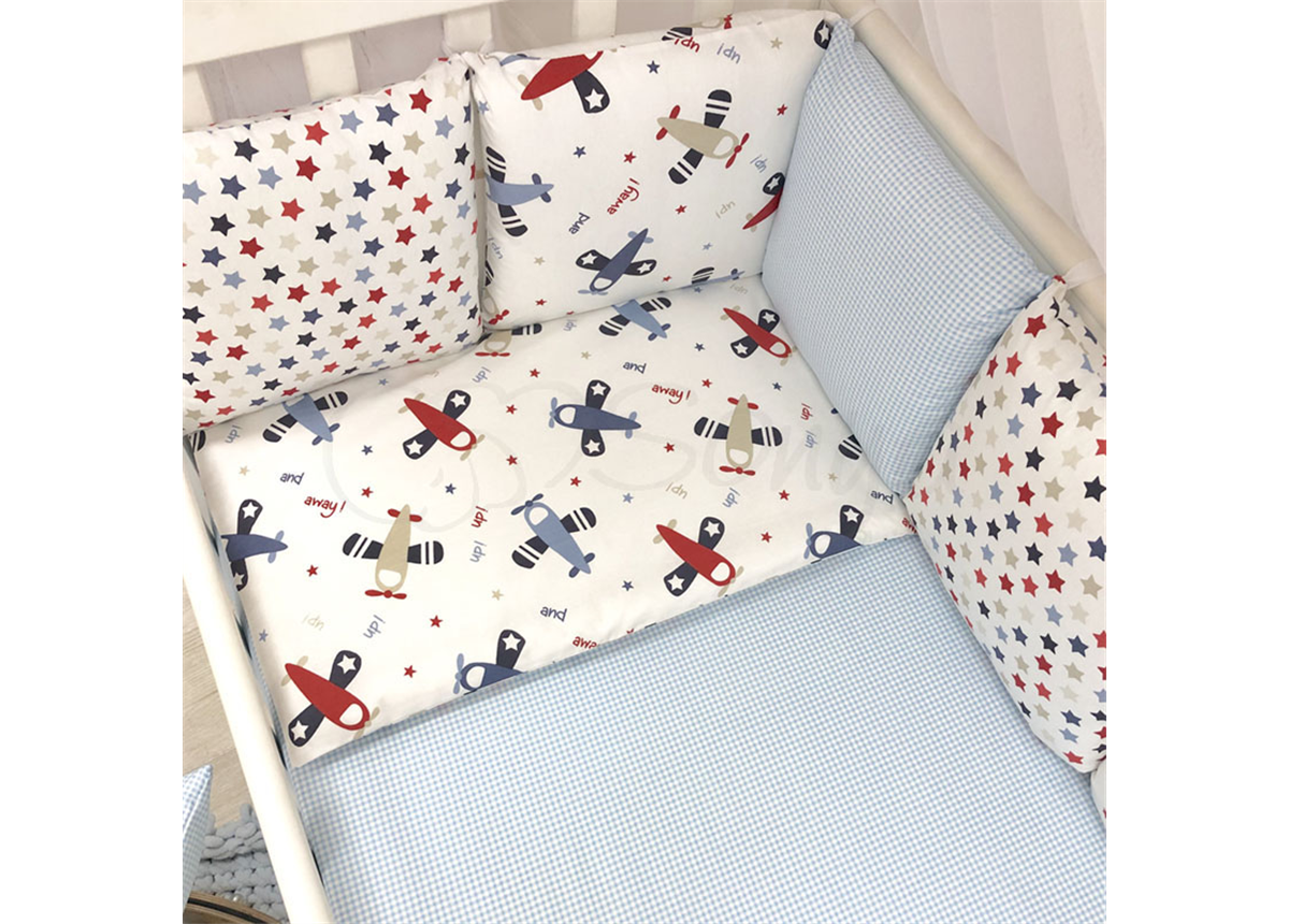 Сменные чехлы для бортиков Baby Design Аэроплан Маленькая Соня